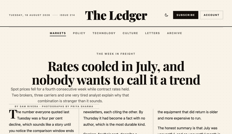 Minimal Centered Logo Editorial Header — preview