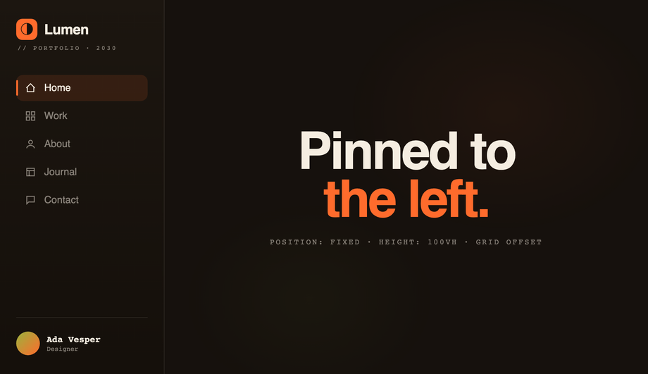 Vertical Sidebar Navigation Header — preview