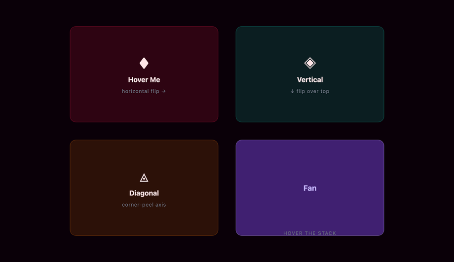 CSS Card Flip Hover Effect — preview