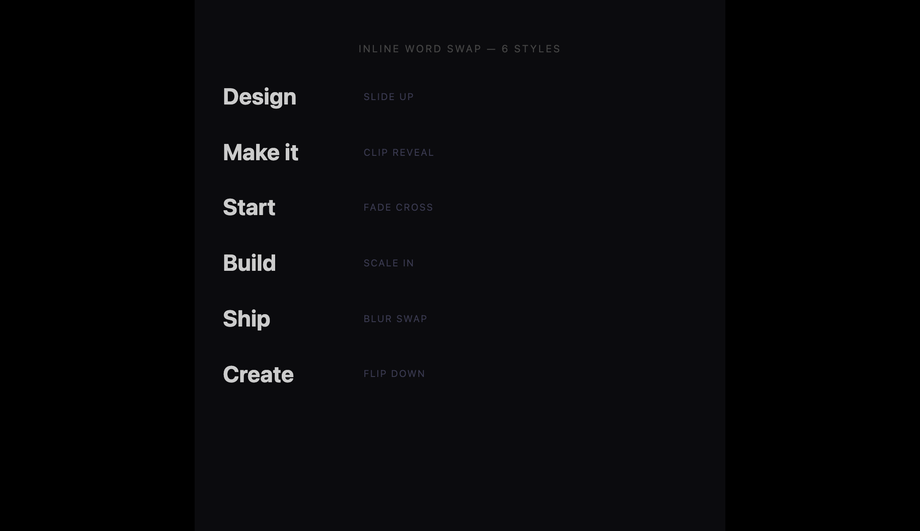 CSS Inline Word Swap Hover Effect — preview