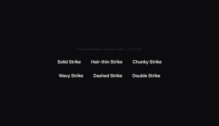 CSS Strikethrough Hover Link Effect — preview