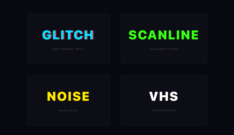 CSS Text Glitch Hover Effect — preview