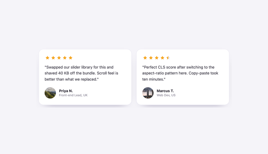 Testimonial Card Carousel — preview