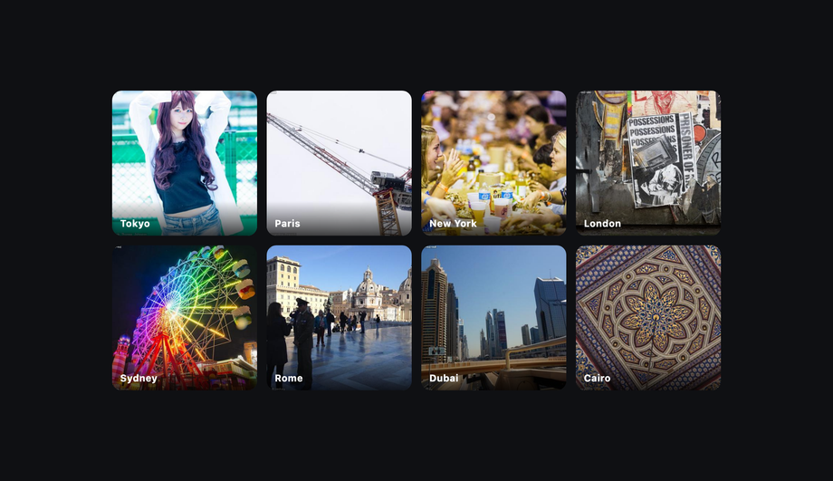 CSS :has() Hover Spotlight Gallery — preview