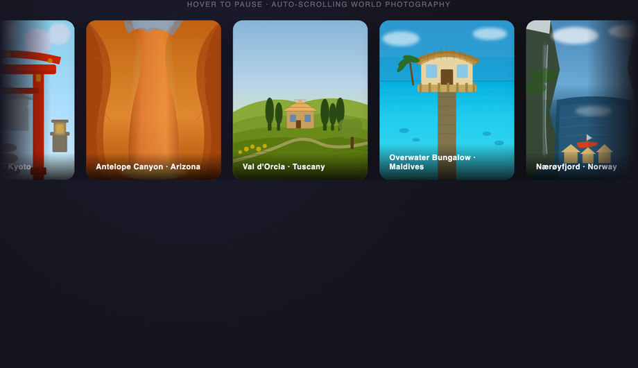 CSS Infinite Scroll Image Strip — preview
