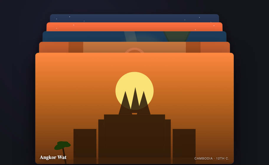 CSS Perspective Depth Stack Gallery — preview