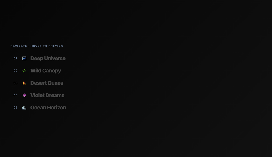 CSS Fullscreen Background Image Hover — preview