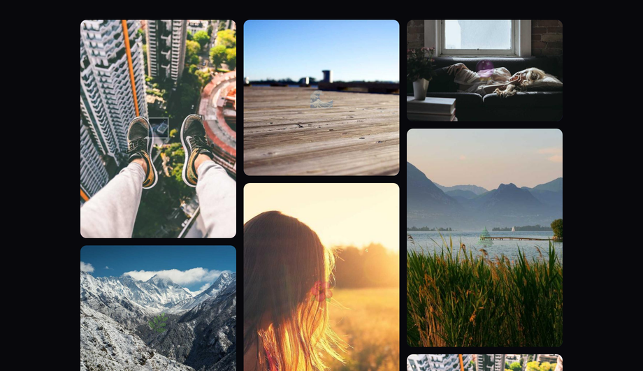 CSS Masonry Gallery Zoom Hover — preview