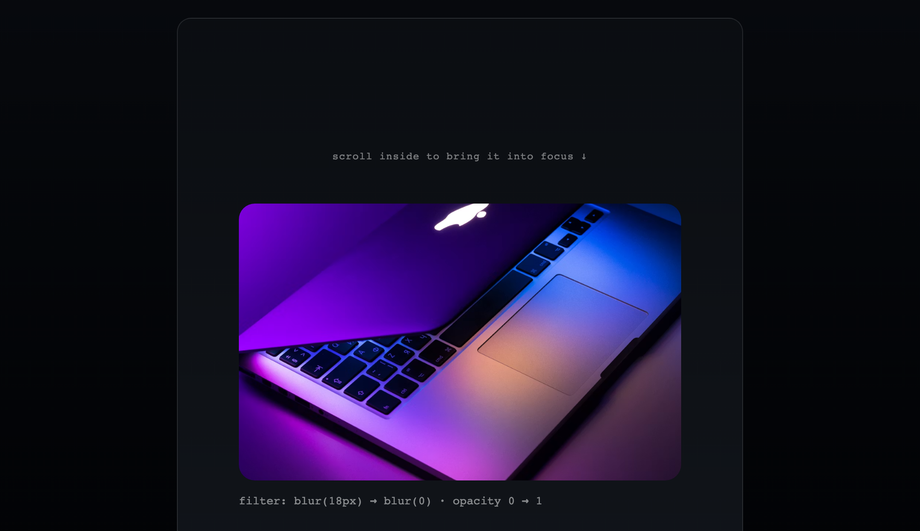 Blur-to-Focus Scroll Reveal — preview