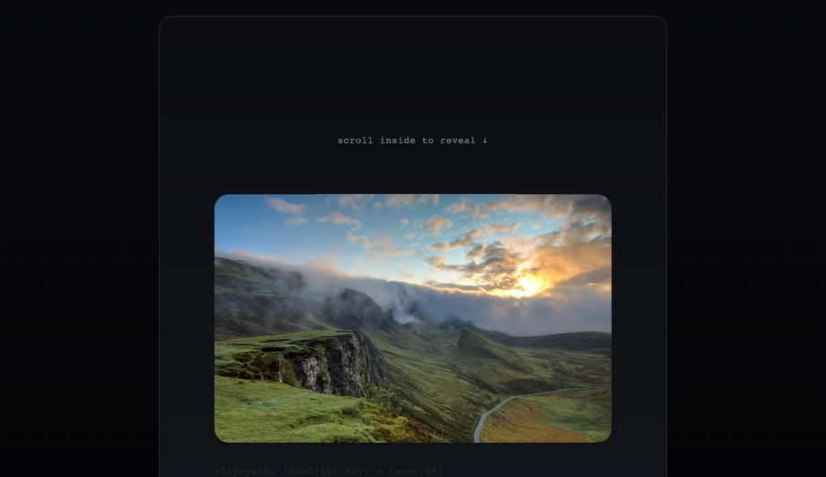 Clip-Path Curtain Inset Reveal — preview