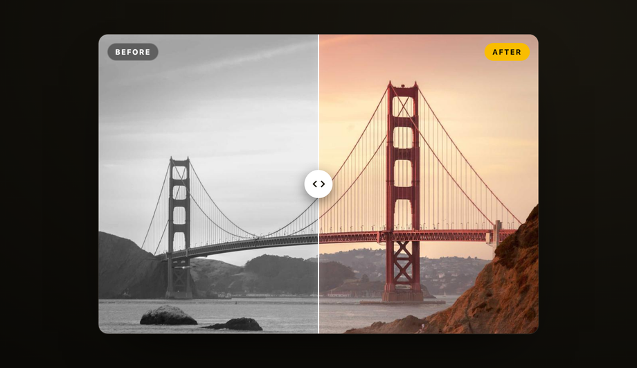 Before / After Image Comparison Slider — preview