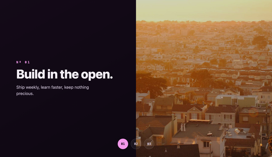 Split-Screen Vertical Carousel — preview