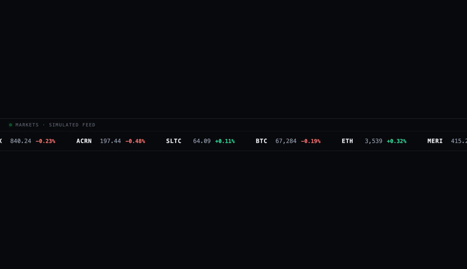 Live Stock / Crypto Price Ticker with Green-Red Deltas — preview