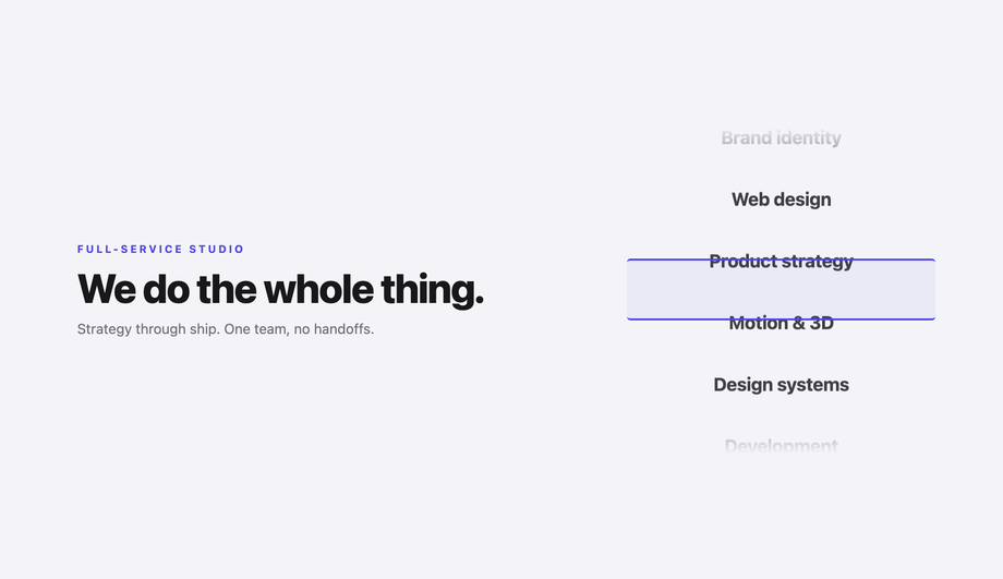 Vertical Infinite Marquee — Agency Services Column — preview