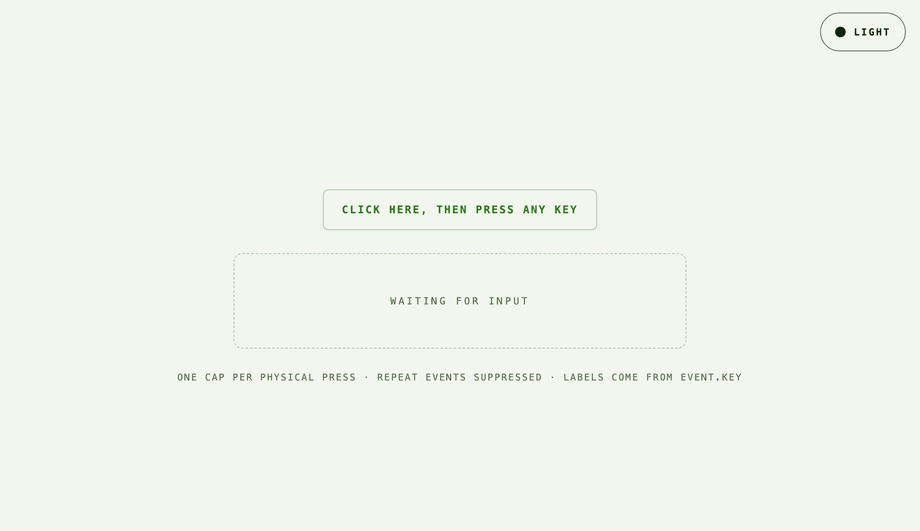 Live Key Press Feedback Display — preview