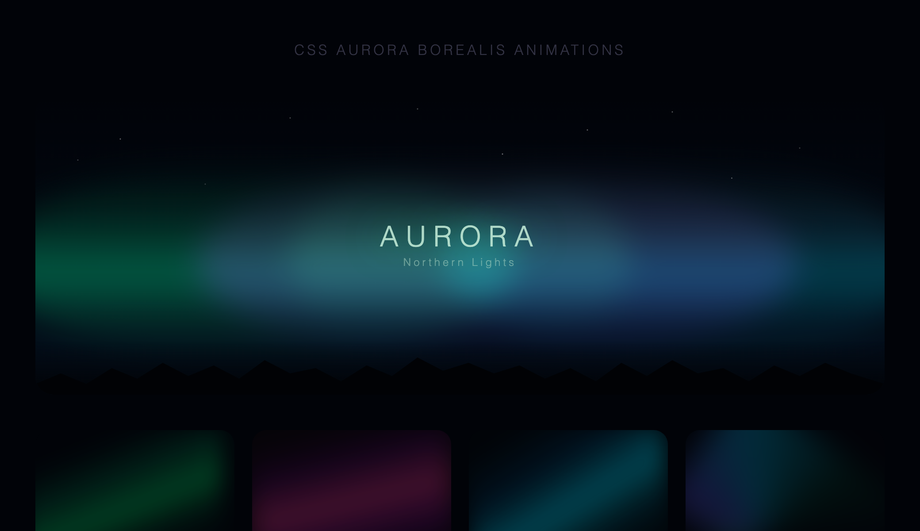 CSS Aurora Borealis Animation Background — preview