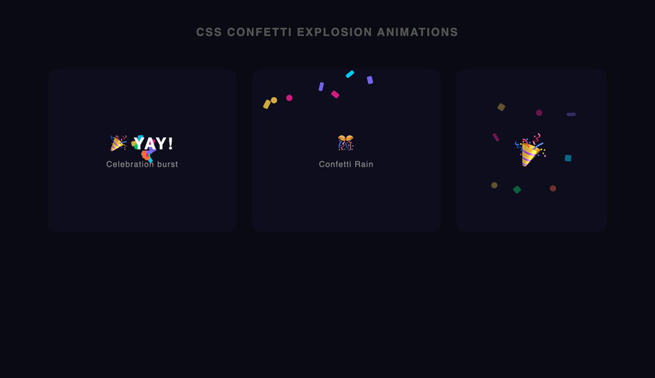 CSS Confetti Explosion Animation — preview