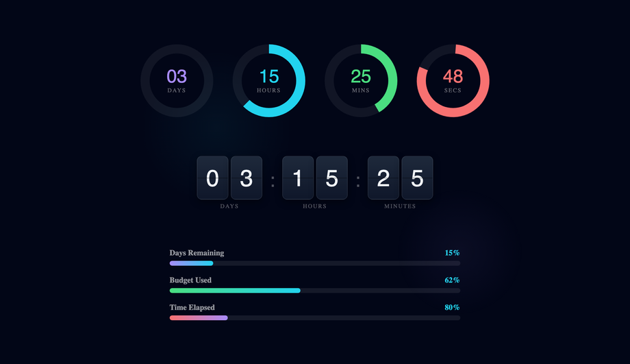CSS Countdown Timer Animation — preview