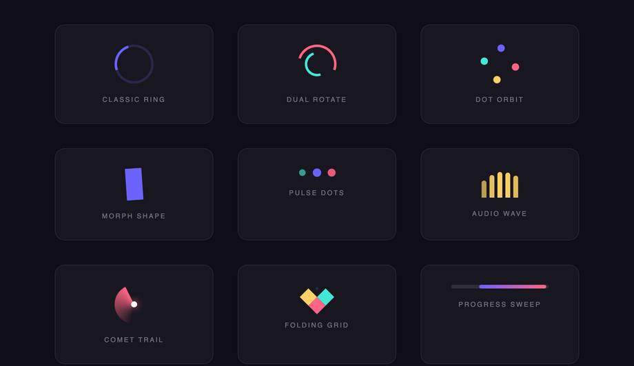 CSS Keyframe Loading Spinners — preview