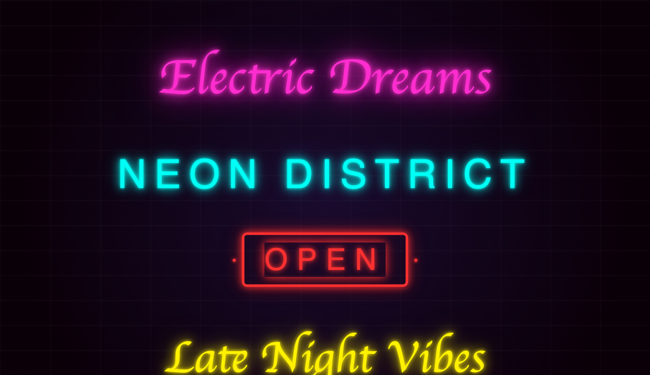 CSS Neon Sign Flicker Animation — preview