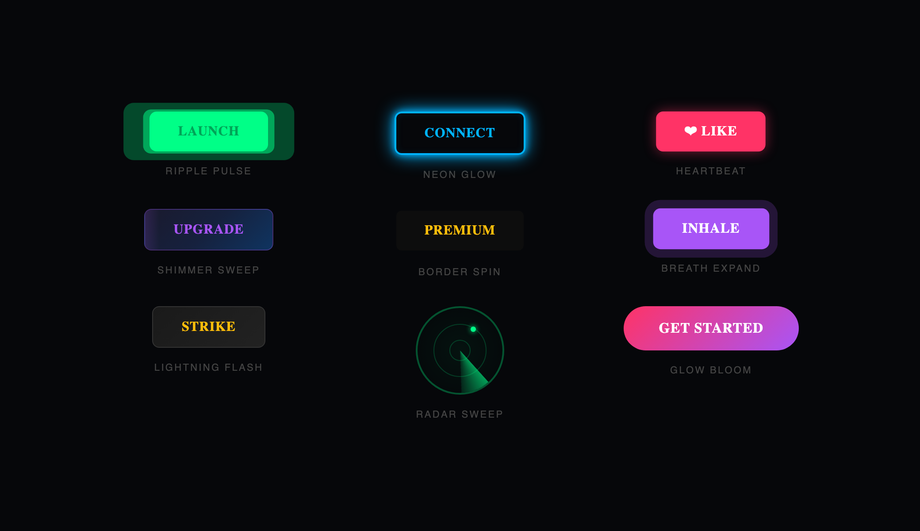 CSS Pulse Glow Animation Button — preview