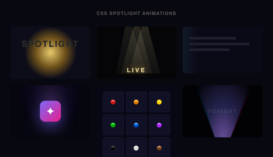 CSS Spotlight Animation Effect — preview
