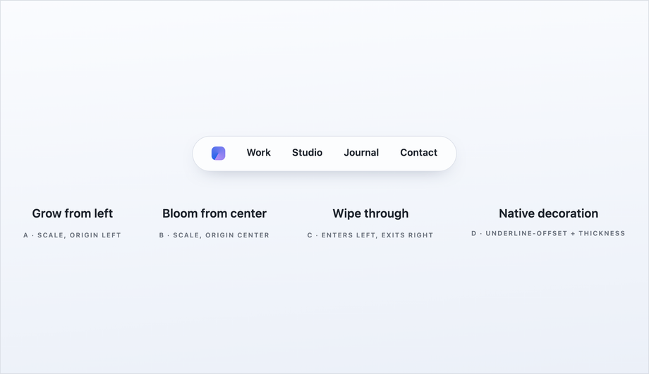 CSS Animated Underline on Hover — preview