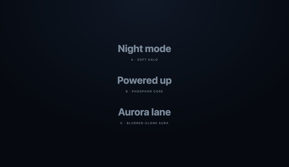 CSS Glowing Text Hover Effect — preview