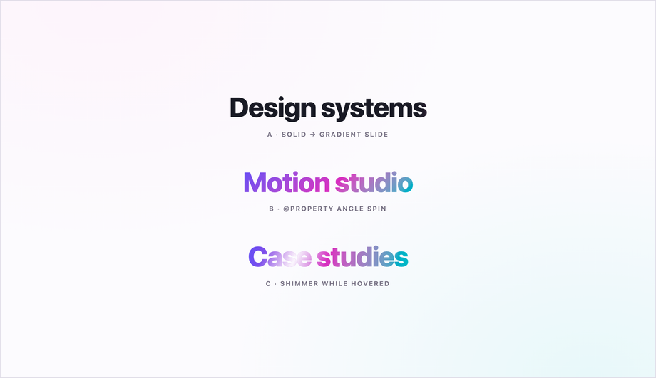 CSS Gradient Text Hover Animation — preview
