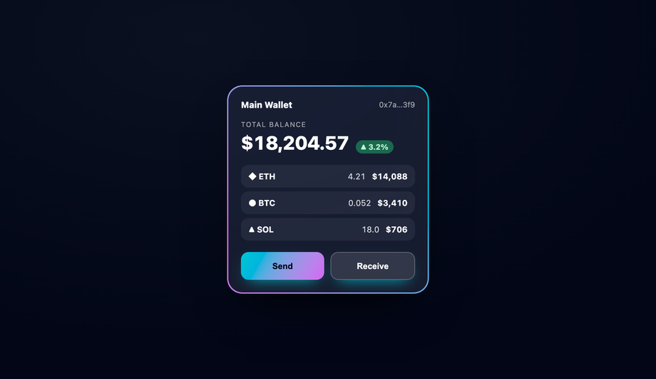 Crypto Wallet Balance Widget — preview