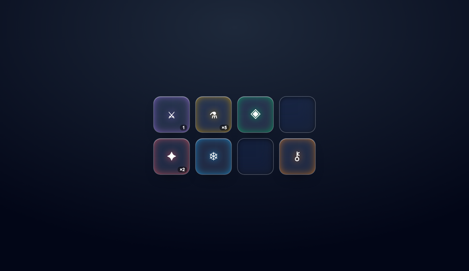 Game Inventory Slot Cards — preview