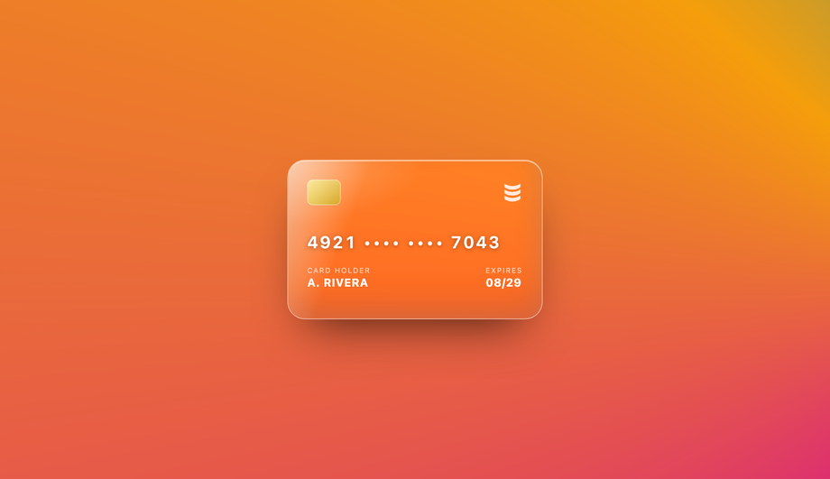 Glass Payment Checkout Card — preview