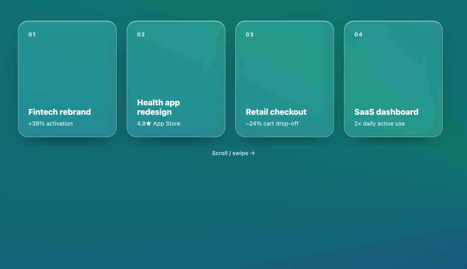 Horizontal Scroll Case-Study Cards — preview