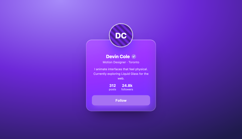 Hover-Reactive Profile Bio Card — preview