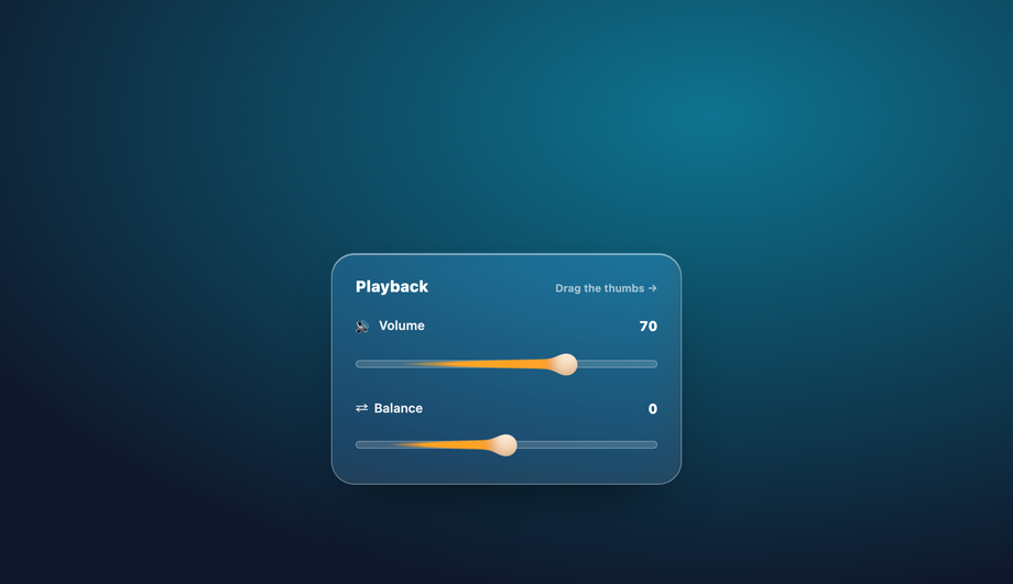 Media Slider & Knob Card — preview