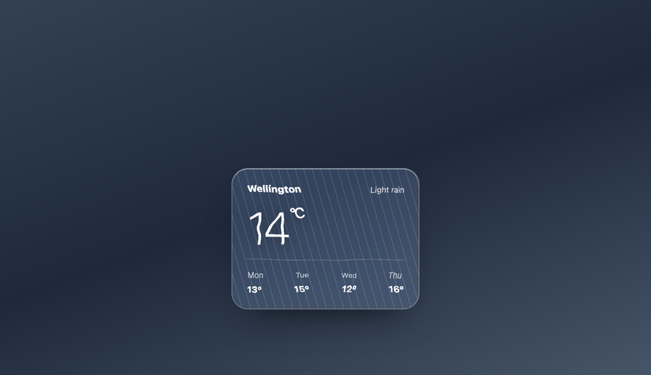 Minimalist Weather Glass Card — preview