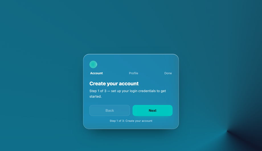Multi-Step Wizard Progress Card — preview