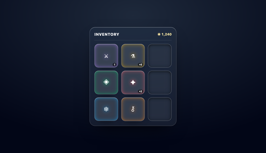 RPG Game Inventory Card — preview