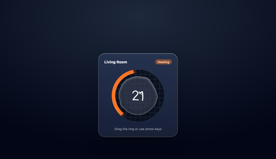 Smart Home Thermostat Card — preview