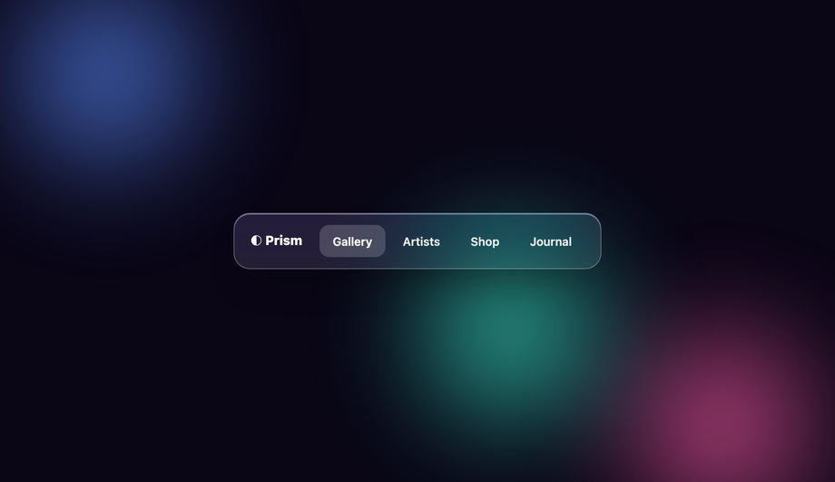 Animated Gradient Blobs Navbar — preview