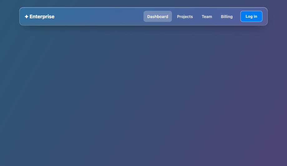 Bootstrap 5 Glass Navbar (Fluid) — preview