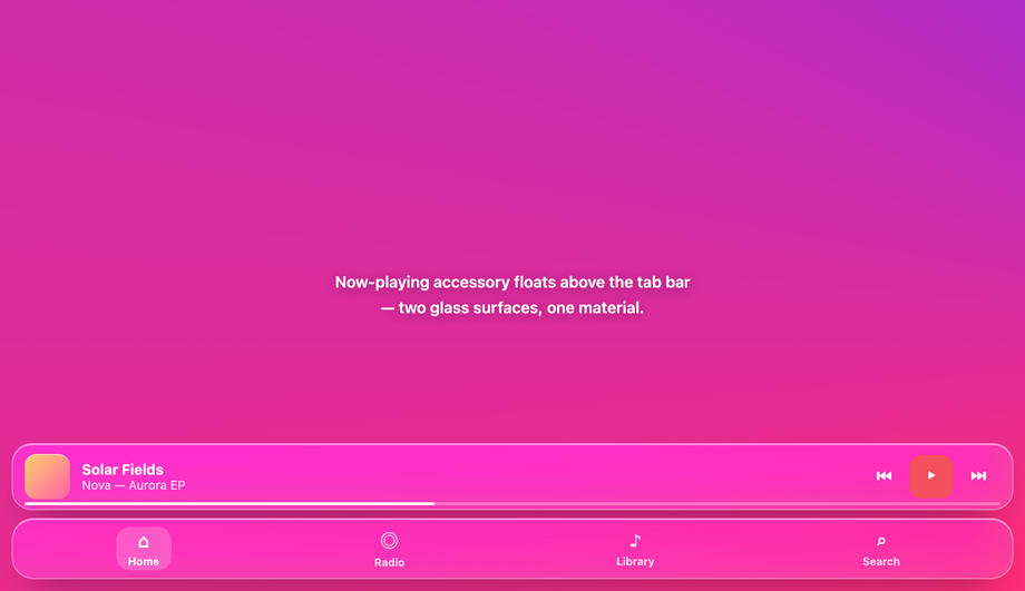 Bottom Accessory / Mini-Player Bar — preview