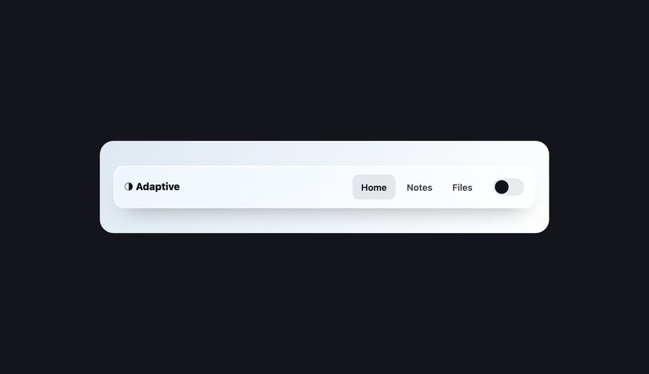 Light / Dark Mode Navbar — preview