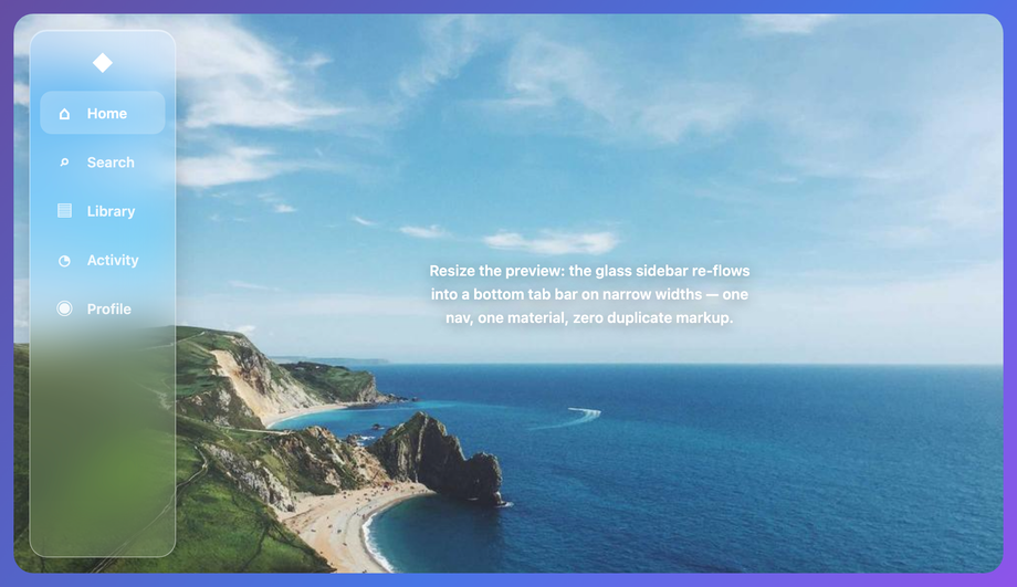 Responsive Sidebar to Bottom Tabs — preview