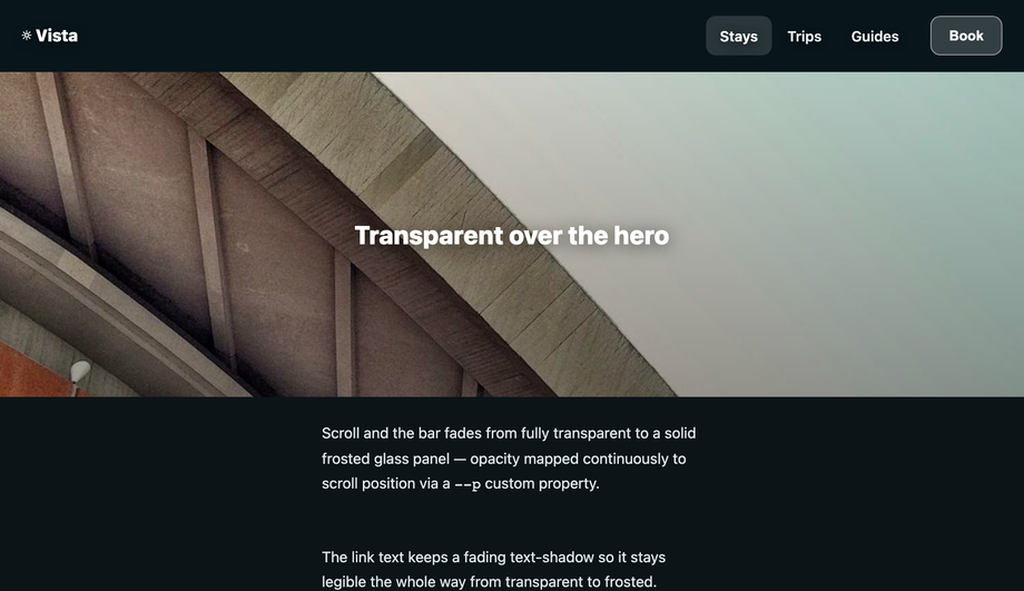 Scroll Opacity Sticky Navbar — preview