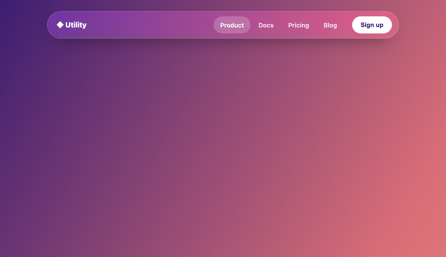 Tailwind Liquid Glass Navbar — preview