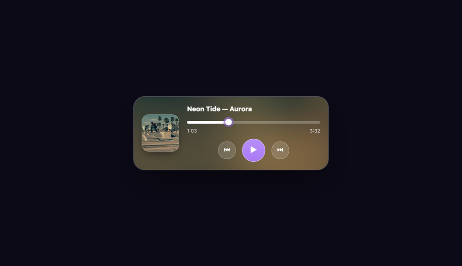 Liquid Glass Audio Player UI — preview