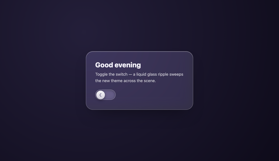Liquid Glass Theme Switcher — preview