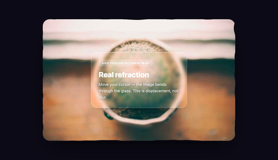 SVG Displacement Map Liquid Glass Background — preview