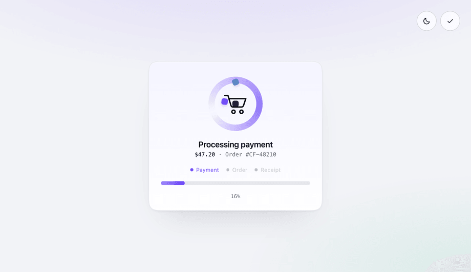 E-Commerce Checkout Cart Loading Animation — preview